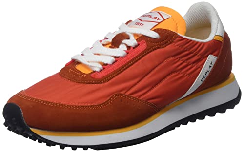 REPLAY Herren R 81 M-Essential Goal Sneaker, 3044 RED ORANGE, 45 EU von Replay