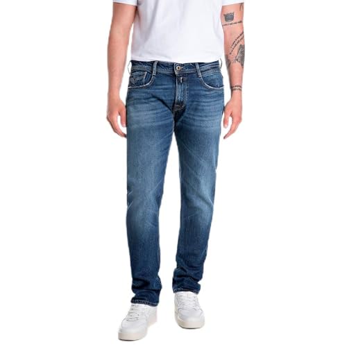 Replay Herren Rocco Original Jeans, 007 Dark Blue, 32W x 32L von Replay