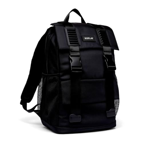 Replay Herren Rucksack mit Rückenpolster, Schwarz (Black 0098), Onesize von Replay