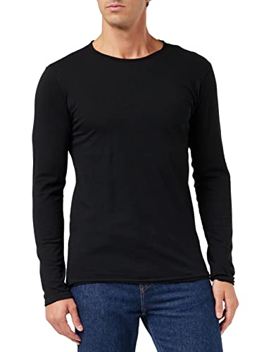 Replay Herren Shirt Langarm mit Rundhals Ausschnitt, Schwarz (Black 098), XS von Replay