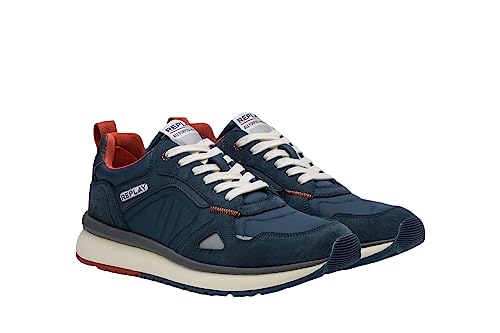 Replay Herren Sneaker Future Over Schuhe, Mehrfarbig (Blue Red 1595), 42 von Replay