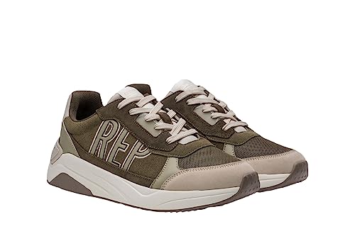 Replay Herren Sneaker Tennet Crust Schuhe, Grün (Lt Mil Green Mil Green 3245), 44 von Replay