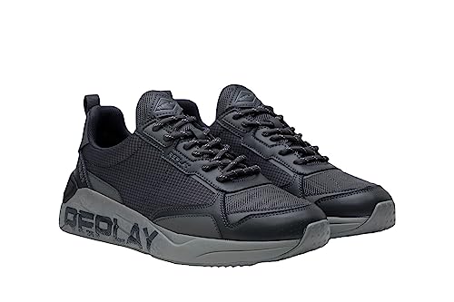 Replay Herren Sneaker Tennet Inky Schuhe, Schwarz (Black Dk Grey 167), 43 von Replay