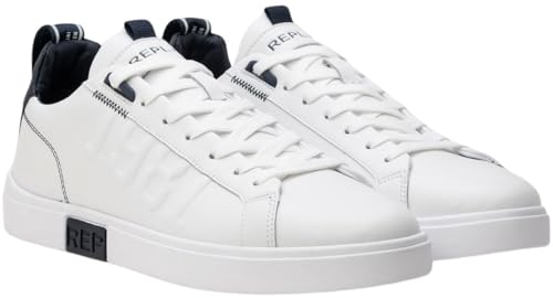 Replay Herren Gmz3p .000.c0021l Sneaker, 122 White Navy, 44 EU von Replay