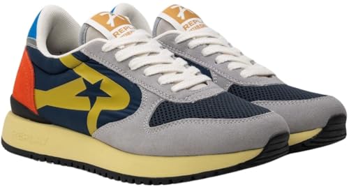 Replay Herren Sneaker mit Schnürung, Mehrfarbig (Grey Navy 134), 42 von Replay