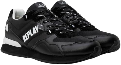 Replay Herren Sneaker mit Schnürung, Schwarz (Black 003), 44 von Replay