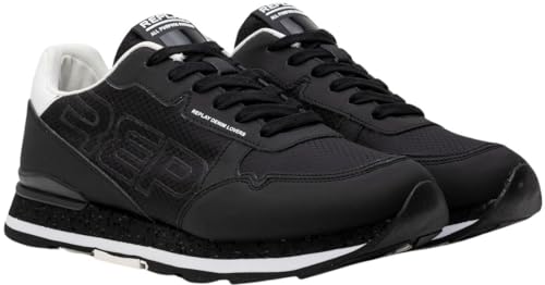 Replay Herren Sneaker mit Schnürung, Schwarz (Black White 008), 41 von Replay