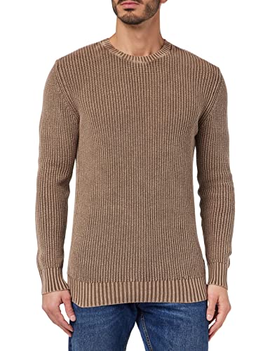 Replay Herren Strickpullover mit Rundhals-Ausschnitt, Light Mud 569 (Braun), XL von Replay