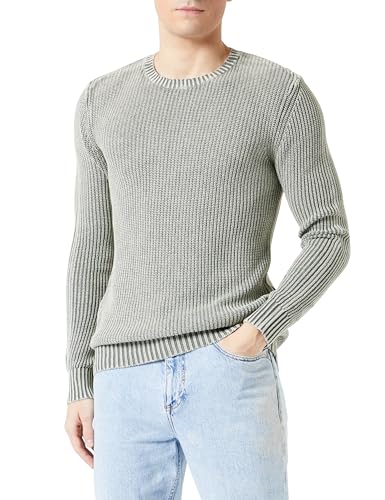 Replay Herren Strickpullover aus Baumwolle, Grau (Grey Military 705), M von Replay