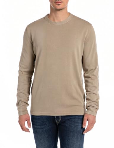 Replay Herren Strickpullover aus Baumwolle, Peanut 725 (Braun), XXL von Replay