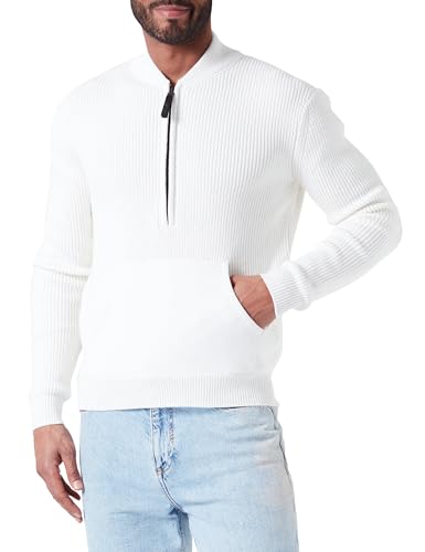 Replay Herren Strickpullover mit Reißverschluss, Butter 707 (Weiß), M von Replay