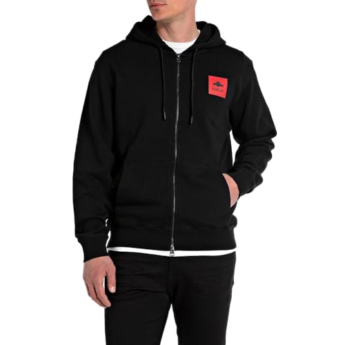 Replay Herren Sweatjacke aus Baumwolle, Black 098 (Schwarz), XXL von Replay