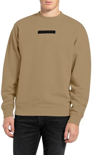 Replay Herren Sweatshirt mit Rundhalsausschnitt, Braun (Light Mud 606), L von Replay