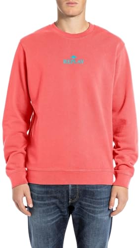 Replay Herren Sweatshirt mit Rundhalsausschnitt, Rot (Poppy Red... 556), XL von Replay