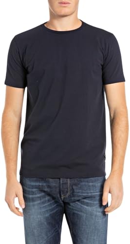 Replay Herren T-Shirt Kurzarm Basic, Blau (Night Blue 067), L von Replay