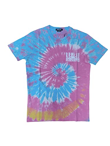 Replay Herren T-Shirt Kurzarm Batik, Tye&Dye Multicolor 010 (Mehrfarbig), M von Replay