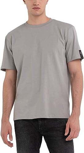 Replay Herren T-Shirt Kurzarm Rundhalsausschnitt, Concrete 599 (Grau), S von Replay