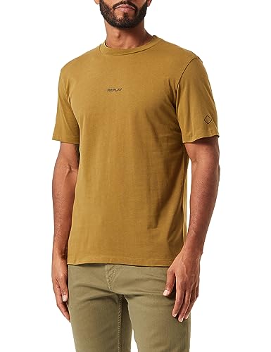 Replay Herren T-Shirt Kurzarm mit Logo, Army Green 238 (Grün), M von Replay