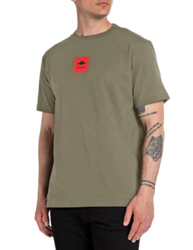 Replay Herren T-Shirt Kurzarm aus Baumwolle, Light Military 408 (Grün), XL von Replay