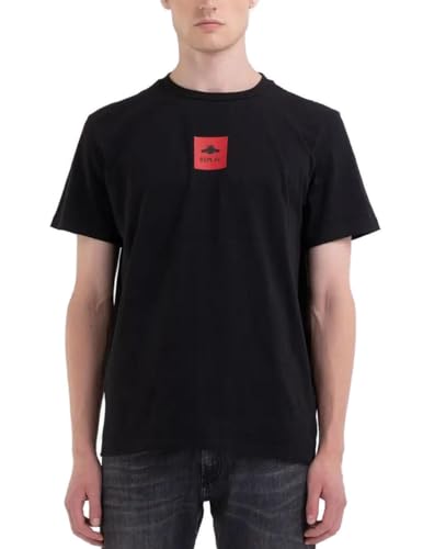 Replay Herren T-Shirt Kurzarm aus Baumwolle, Schwarz (Black 098), L von Replay