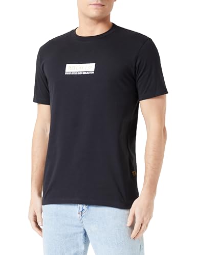 Replay Herren T-Shirt Kurzarm aus Baumwolle, Schwarz (Black 098), S von Replay