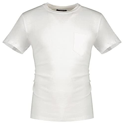 Replay Herren T-Shirt Kurzarm mit Brusttasche, Optical White 001 (Weiß), M von Replay