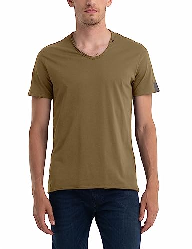 Replay Herren T-Shirt Kurzarm mit V-Ausschnitt, Army Green 238 (Grün), S von Replay