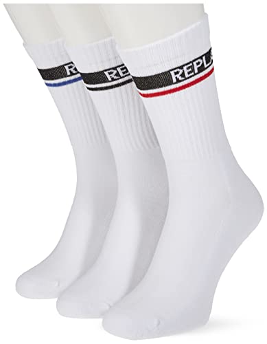 Replay Herren Socken lang Tennissocken, White/Logo Ass Colours N160 (Weiß), 39-42 von Replay