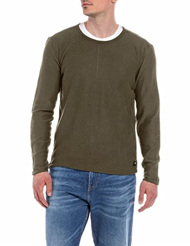 Replay Herren Uk2651 Pullover Casual, 121 Dark Mud, 3XL von Replay