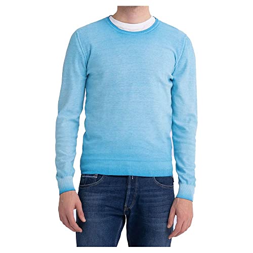 Replay Herren Uk2656 Pullover, 180 Neon Sky, XXL von Replay