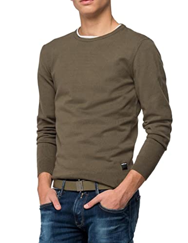 REPLAY Herren UK2671 Pullover, 234 Dark Olive, XL von Replay