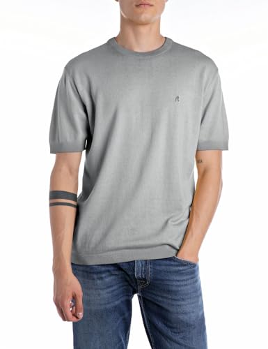 Replay Herren UK4718 Pullover, 332 Grey Green, Small von Replay