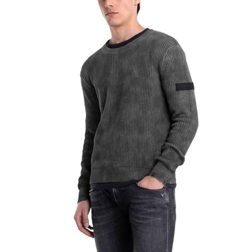 Replay Herren Uk8501 Pullover, 020 Black, XXL von Replay