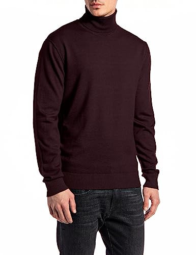 Replay Herren Pullover Rollkragenpullover aus Wolle, Plum 278 (Violett), M von Replay