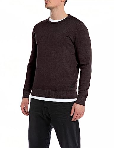 Replay Herren Uk2508 Pullover, 278 Plum, XL von Replay