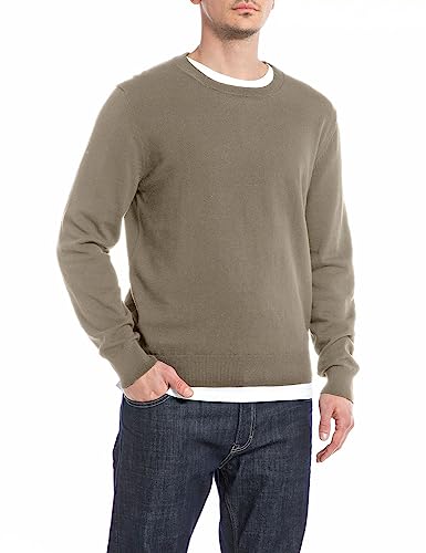 Replay Herren Uk2512 Pullover Casual, 836 Stone Grey, S von Replay