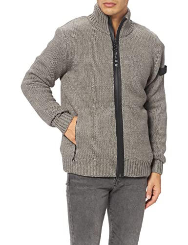 Replay Herren Uk3053.000.g2897f Strickjacke, M04 Grey Med Melange, S von Replay