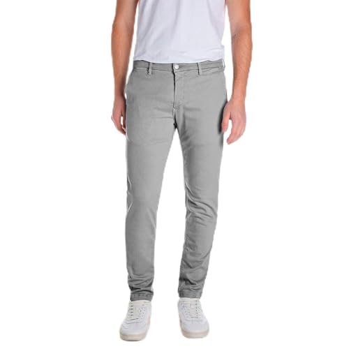 Replay Herren Zeumar Hyperchino Color Xlite Jeans, 214 DIM Grey, Bundweite: 97 cm, beinlänge: 81 cm (38 W / 32 L) von Replay
