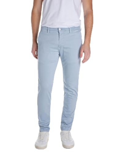 Replay Herren Zeumar Hyperchino Color Xlite Jeans, 579 Sky Grey, 33 W/32 L von Replay