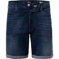 Replay Herren Jeansshorts blau Baumwoll-Stretch von Replay