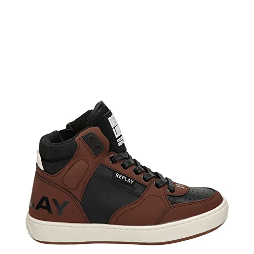 Replay Jungen Cobra Sneaker Sneaker, 3108black Brown Cream, 32 EU von Replay