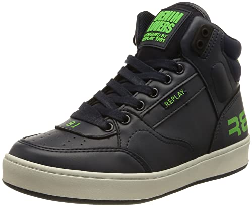 Replay Jungen Cobra Sneaker Sneaker, 3110navy Fluo Green, 28 EU von Replay