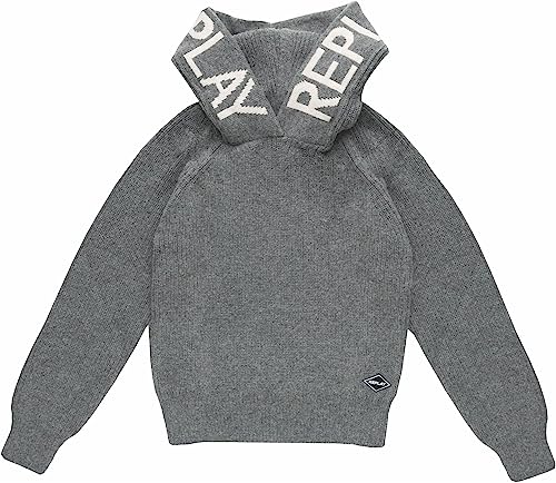 Replay Jungen Hoodie Baumwollmix, Grau (Dark Grey Melange M10), 12 Jahre von Replay