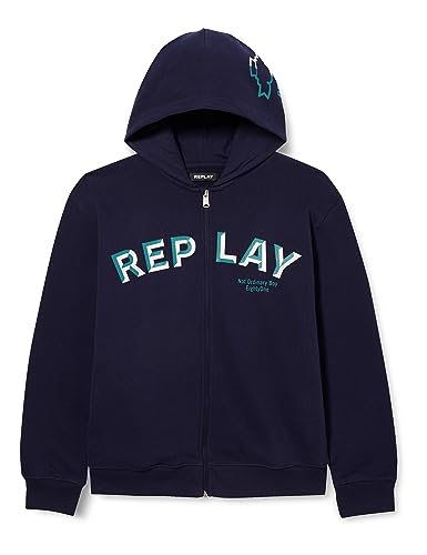 Replay Jungen Hoodie mit Reißverschluss, Blau (Deep Blue 882), 8 Jahre von Replay