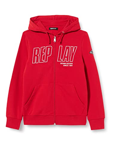 Replay Jungen Sweatjacke mit Reißverschluss, Geranium Red 559 (Rot), 16 Jahre von Replay