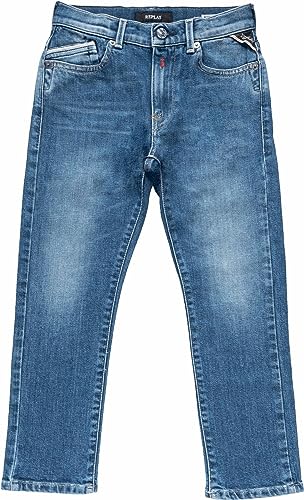 Replay Jungen Jeans Mini-Waitom Regular-Fit mit Stretch, Blau (Light Blue 010), 6 Jahre von Replay