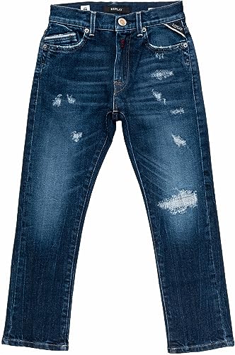 Replay Jungen Jeans Mini-Waitom Regular-Fit mit Stretch, Blau (Medium Blue 009), 10 Jahre von Replay