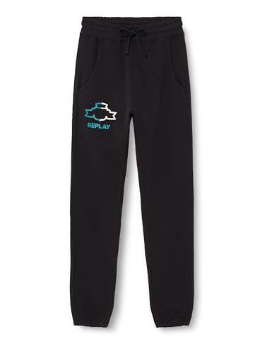 Replay Jungen Jogginghose mit Logo, Black 098 (Schwarz), 14 Jahre von Replay