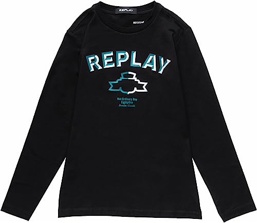 Replay Jungen T-Shirt, 098 Black, 16 Jahre von Replay