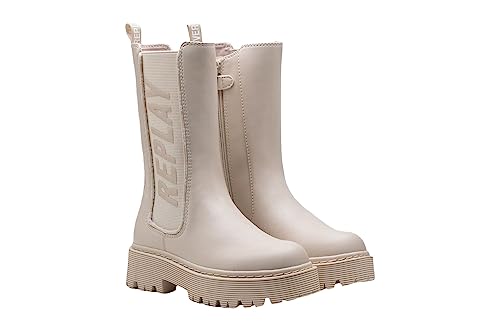 Replay Mädchen Stiefel Mizar Junior 9 mit Reißverschluss, Beige (Beige 002), 33 von Replay